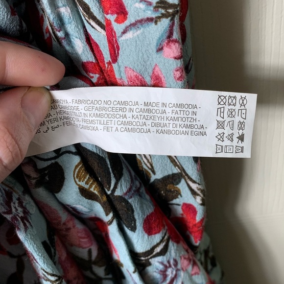 Zara | Floral Button Front Half Bell Sleeve Midi Dress - Large - Picture 11 of 11